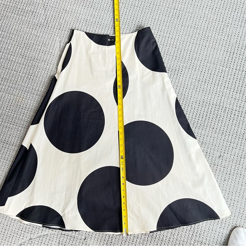 Zara Black and White Bold Dot Midi Skirt - Picture 5 of 9